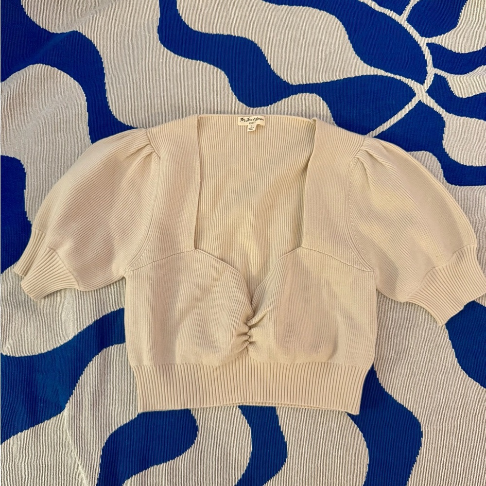 For love & lemons cropped sweater with sweetheart neckline